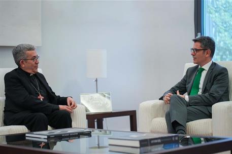 El ministro de la Presidencia, Justicia y Relaciones con las Cortes, Félix Bolaños, durante el encuentro